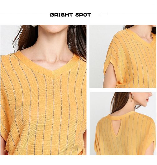 Short Sleeved Knit Tops T Shirt Sweater