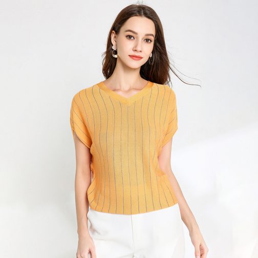 Short Sleeved Knit Tops T Shirt Sweater