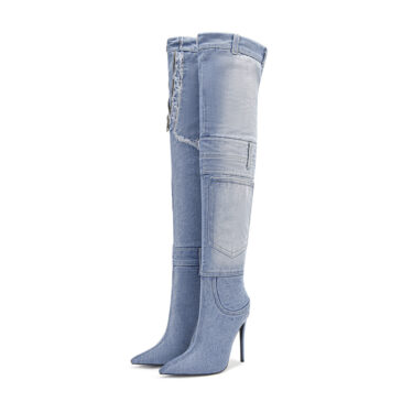 Jackson High Denim Heels Boots