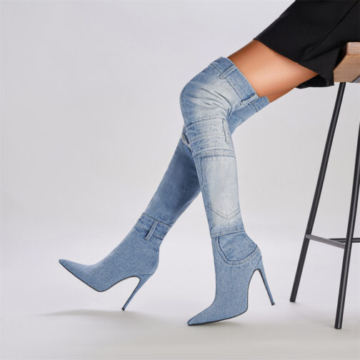 Jackson High Denim Heels Boots