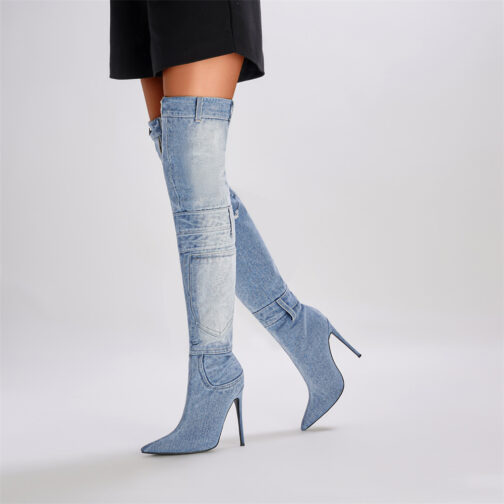 Jackson High Denim Heels Boots