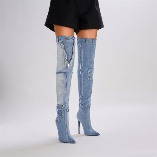 Jackson High Denim Heels Boots