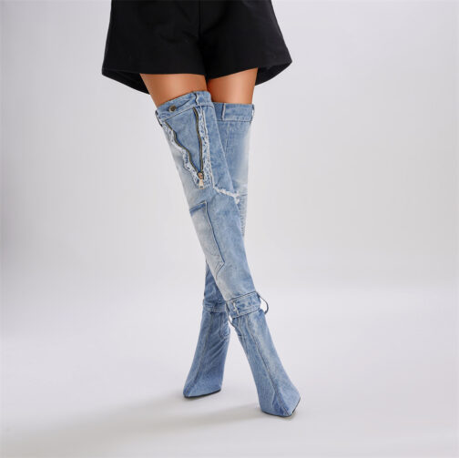 Jackson High Denim Heels Boots