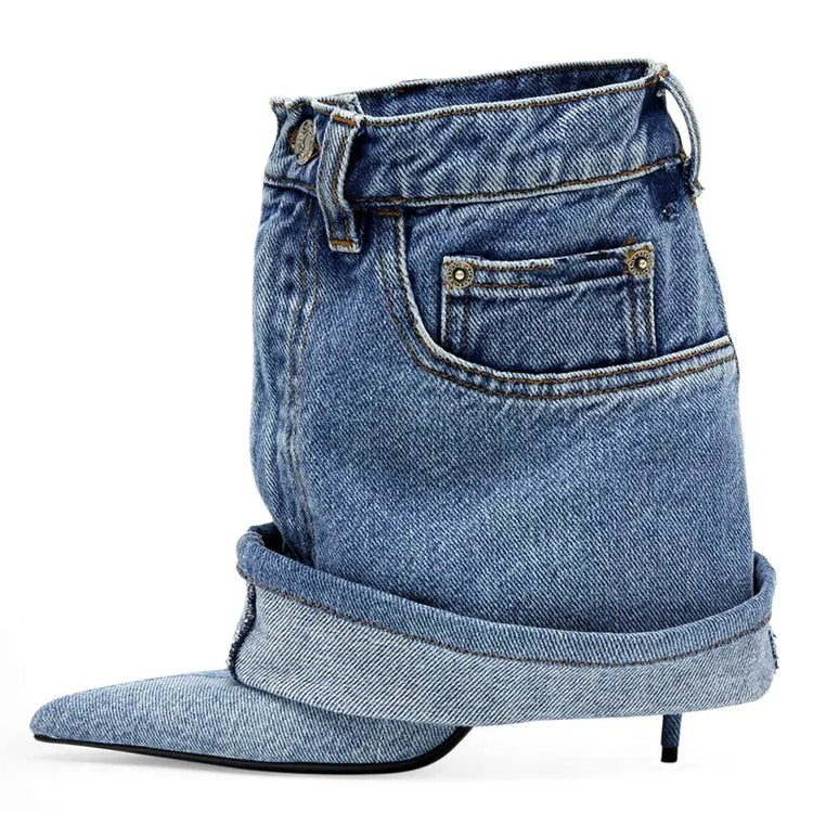 Retro Rhythm Denim Heels