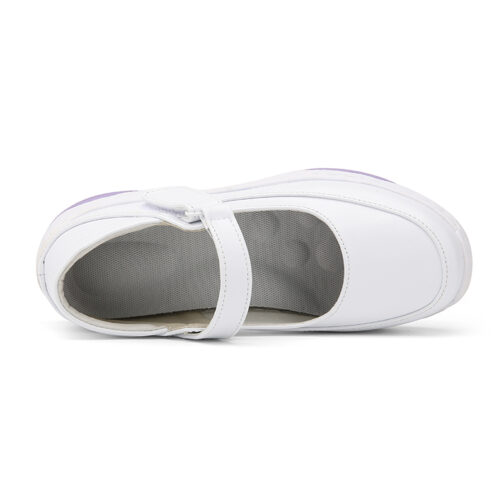 White Leather Nursing Clogs For Women - Image 6