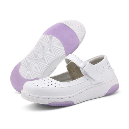 White Leather Nursing Clogs For Women