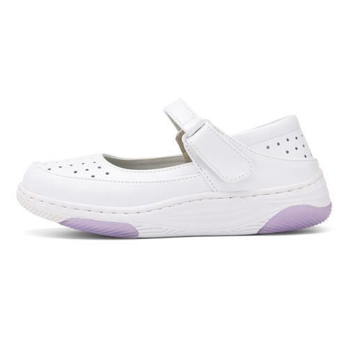 White Leather Nursing Clogs For Women