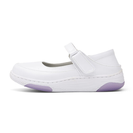 White Leather Nursing Clogs For Women