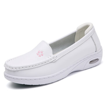 White Loafer Slip-On Nurse Shoes