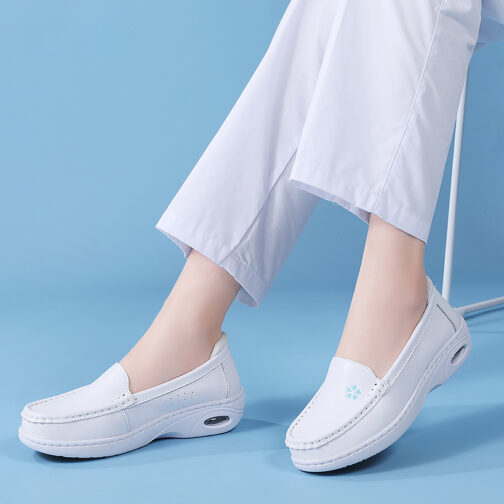 White Loafer Slip-On Nurse Shoes - Image 3