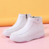 White Loafer Slip-On Shoes Nurse Boots - Image 9