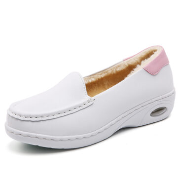 White Slip-On Nurse Shoes For Women