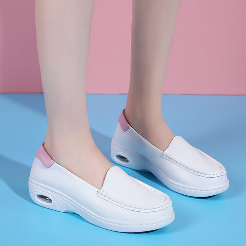 White Slip-On Nurse Shoes For Women - Image 7