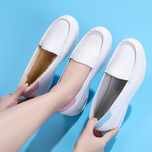 White Slip-On Nurse Shoes For Women - Image 13