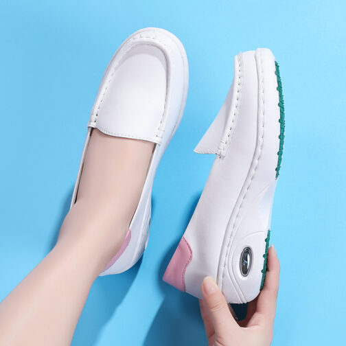 White Slip-On Nurse Shoes For Women - Image 12