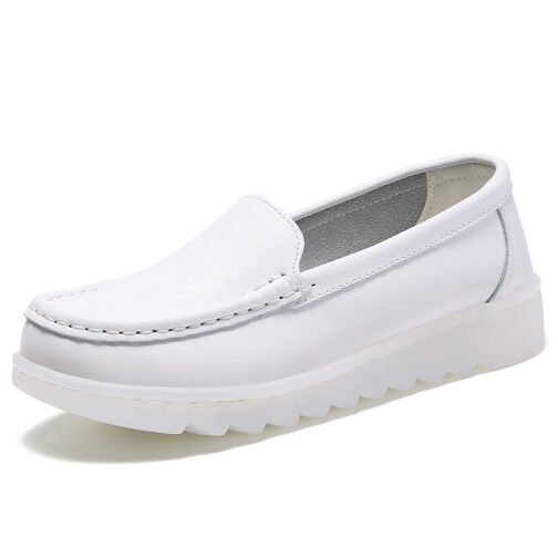 White Slip-On Nursing Shoes