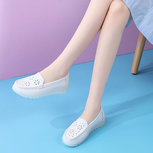 White Slip-On Nursing Shoes - Image 6