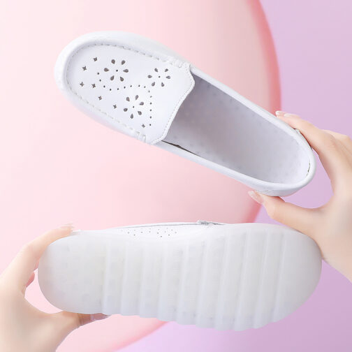 White Slip-On Nursing Shoes - Image 13