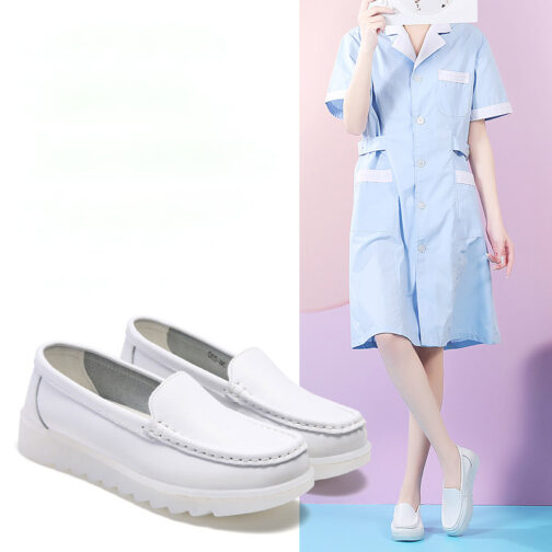 White Slip-On Nursing Shoes - Image 3